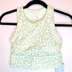 Antonio Melani Women's Green Leopard Print Scoop Neck Sports Bra Size XS